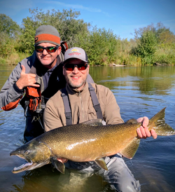Exciting salmon action on the fly today! Clear conditions made for the best fishing.