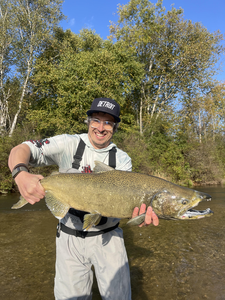 Nice sea trout on the fly! Clear skies made for perfect fishing conditions.