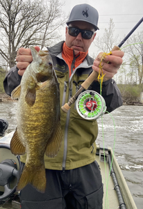 Nice smallmouth bass on fly fishing gear today!