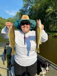 Two small fish caught while fishing in Stanwood