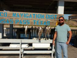 A person fishing in Corpus Christi, Texas