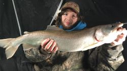 Angler with a 33-inch fish in VT