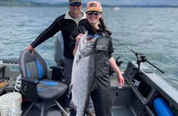 Chinook salmon caught fishing in Rainier