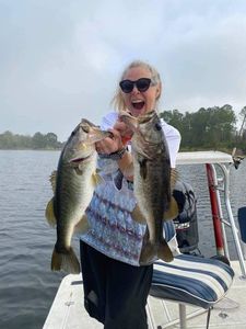 Two largemouth bass caught while fishing in Orlando