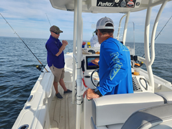 Ready for an exciting light tackle adventure on partly cloudy waters!
