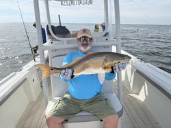 Nice redfish on light tackle! Great adventure fishing in Oriental NC waters.
