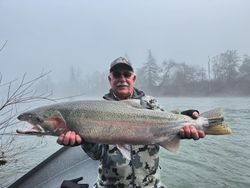 A single rainbow trout, 40 inches long, caught while fishing in OR.