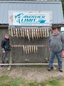 Two people enjoying a lakeside fishing trip at Lakeside Marblehead