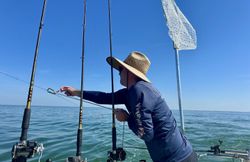 Lakeside Marblehead scenic view with fishing gear