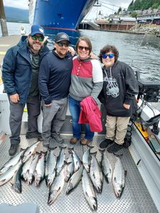 7 chinook salmon and atlantic salmon fish caught near big rapids