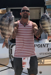 Two sheepshead fish caught in Atlantic City