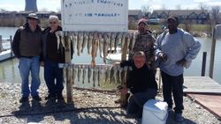 Five anglers enjoying a fishing trip in Oak Harbor