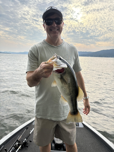 Nice largemouth bass on light tackle today! Weather turned cloudy but the fishing stayed exciting.