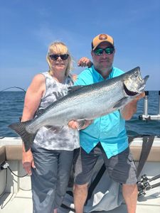 Chinook Salmon caught while fishing in Ogdensburg