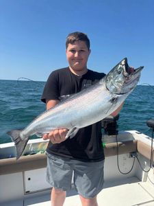 Coho salmon caught while fishing in NY