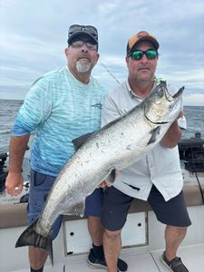 Coho salmon caught while fishing in NY