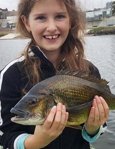 Fresh caught fish held up during fishing trip in Florida City FL