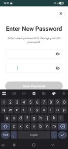 Mobile phone password change screen interface