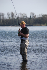 Angler enjoying a fishing trip in OR