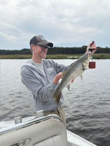 Nice striped bass on light tackle! Exciting day on the water.