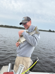 Nice striped bass on light tackle! Perfect conditions made for an exciting adventure.