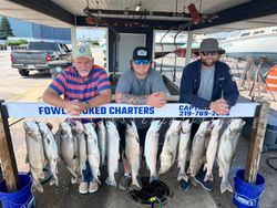 Anglers catching 13 fish on a fishing cruise in Indiana