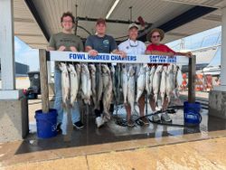 5 rainbow trout, lake trout, and black drum fish caught in Indiana
