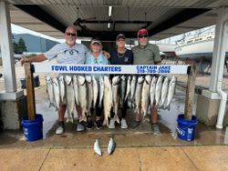 Four anglers catching Chinook Salmon in IN