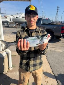 Lone angler fishing in East Chicago