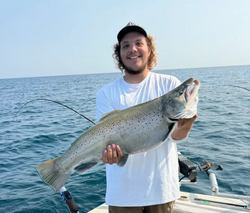 A single rainbow trout fish caught in Indiana