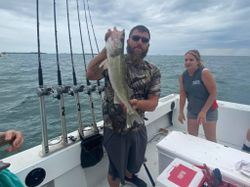 Fishermen in Marblehead with big 21-inch catch