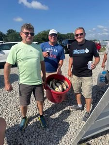 Three people fishing in Marblehead