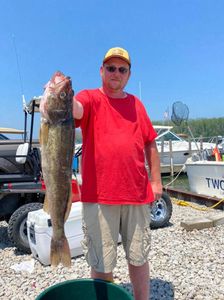 A trophy-sized Largemouth Bass caught while fishing in Marblehead