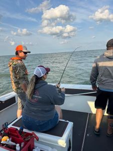 Two people fishing in Marblehead