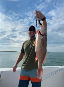 Angler fishing at Marblehead with a 34-inch catch