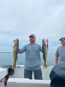 Two anglers enjoying a great fishing trip in Marblehead