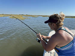 Great day trolling and drift fishing in these clear conditions. Light tackle making it exciting out here!