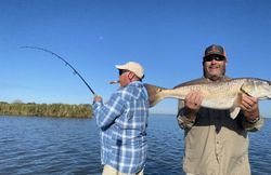 Redfish catch with two people in Port O'Connor