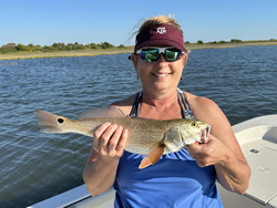 Nice redfish caught trolling in Port O'Connor's calm waters today!
