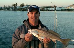 A redfish caught by a fisherman in Port O'Connor