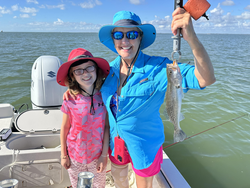 Nice speckled trout using light tackle and drift fishing techniques in these clear conditions!