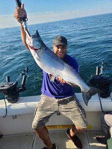 Angler holding a big fish in Mexico