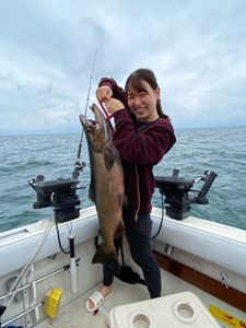 Angler with a Sea Trout catch in NY