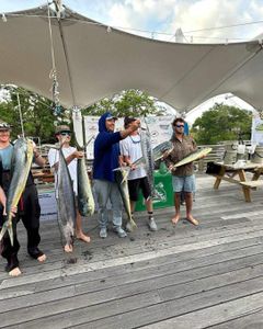 Three wahoo fish caught during a fishing and cruises trip in SC