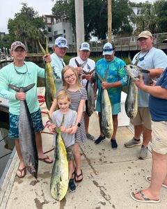 5 wahoo fish and king mackerel caught on a fishing trip in SC