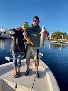 Two black drum fish caught in Florida