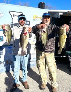 4 largemouth bass caught while fishing in Missouri