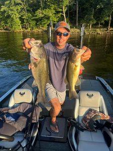 Angler fishing for largemouth bass in Missouri
