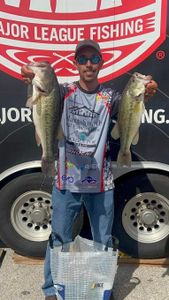 Two largemouth bass caught fishing in MO