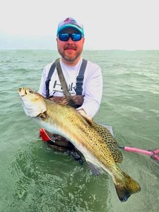 Fisherman with big fish in Port Aransas